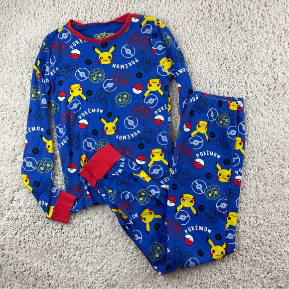 Pokémon Boys Pajama Set Size 10 • Pikachu Long Sleeve Top & Pants - Picture 1 of 2